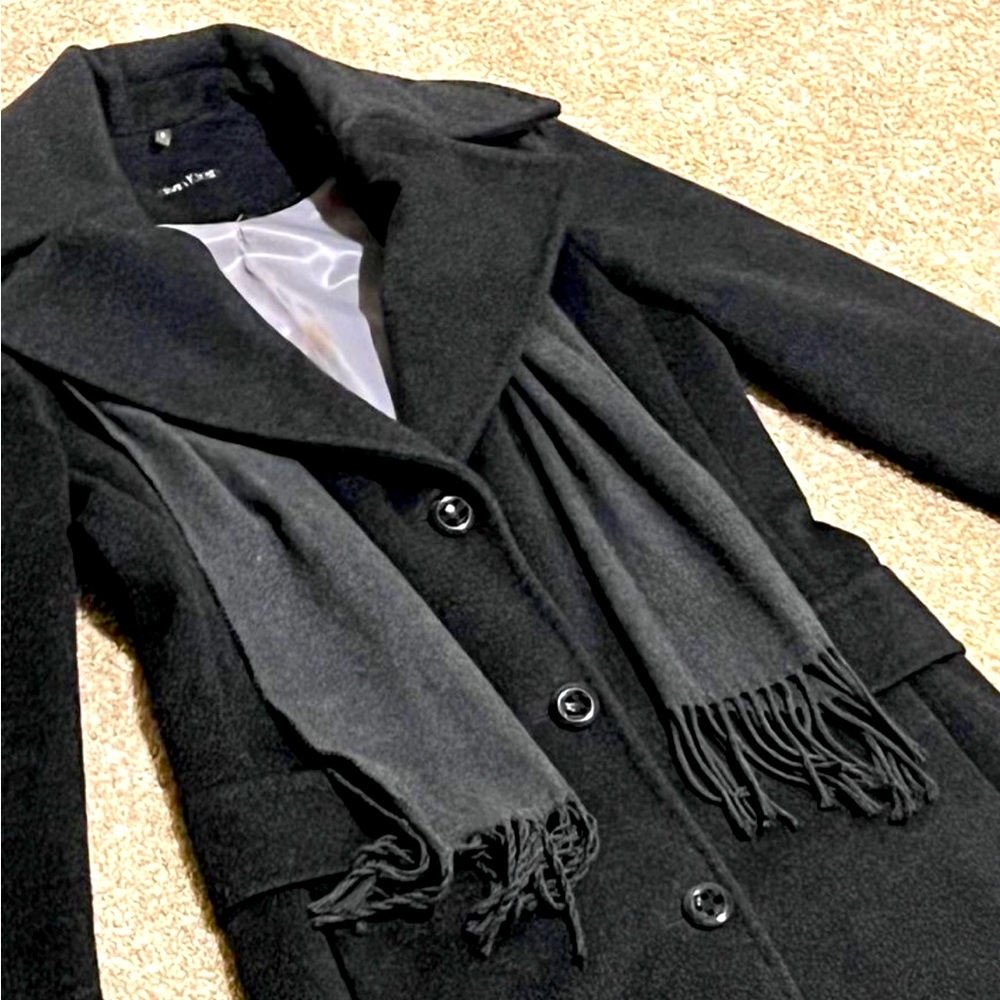 Calvin Klein wool blend winter coat and scarf. In excellent condition.